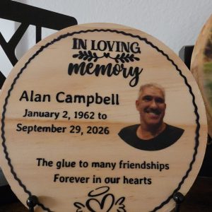 Personalized Memorial Plaque | Custom Photo Wooden Sign 5 inch Round