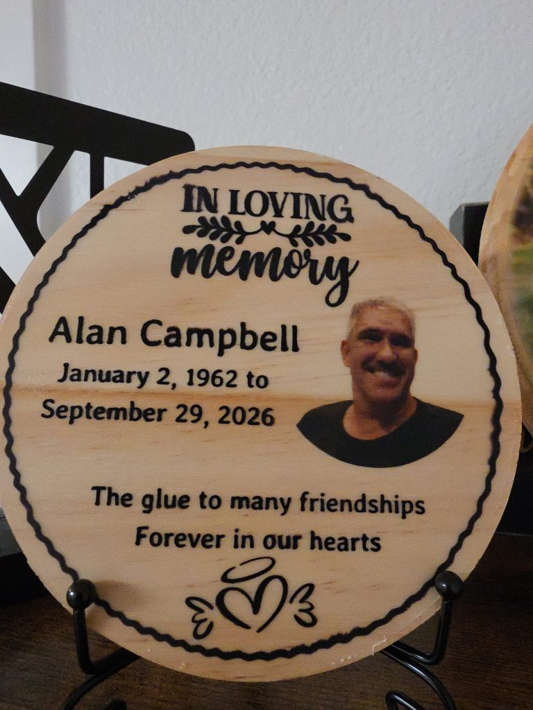 Personalized Memorial Plaque | Custom Photo Wooden Sign 5 inch Round
